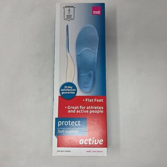 MEDIVEN PROTECT FOOT SUPPORTS INSOLES ACTIVE FLAT FEET MENS 11 12.5 EU 45 46 - Picture 1 of 4